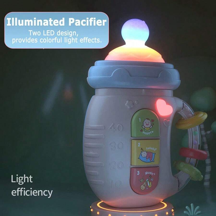 1pc Electric Pacifier Bottle Teething Toy With Lights, Sounds & Bilingual Pronunciation For Early Learning & Baby Development, Birthday Gift