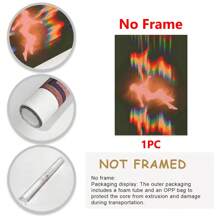 1入組裝框裝飾畫，掛畫簡單，彩色人物藝術海報，適用於臥室、客廳、書房、餐廳和走廊，壁畫、壁飾、房間裝飾、家居裝飾畫（已裝框） - 彩色 - 查看 4