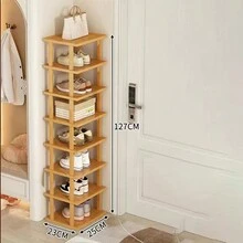 1pc Simple & Sturdy Bamboo Shoe Rack, Multi-Tier Shoe Shelf For Home Entryway, Indoor Use - Ginger - View 10