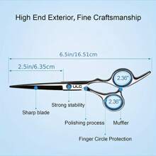 KIM JONG YI Hair Cutting Scissors Shears Professional Barber  6.5 Inch Hairdressing Regular Scissor Salon Razor Edge Hair Cutting Shear Japanese Stainless Steel With Detachable Finger Inserts, Hair Tools, Hair Products And Accessories For Barber Salon Beauty Travel Essentials