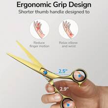 KIM JONG YI Hair Cutting Scissors Shears Professional Barber  6.5 Inch Hairdressing Regular Scissor Salon Razor Edge Hair Cutting Shear Japanese Stainless Steel With Detachable Finger Inserts, Hair Tools, Hair Products And Accessories For Barber Salon Beauty Travel Essentials