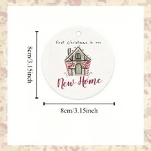 1PC New Home Ornament,First In Our New Home, First Home Ornament,Hanging New House Tree Decorations Home Decor Christmas Decorations Room Decor Christmas - White - View 3