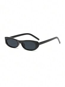 1 buc. Ochelari de soare cu ramă ovală simplă pentru femei, ochelari de soare decorativi în stil european și american retro, casual, stil exterior, stil stradal, potriviți pentru utilizare zilnică și călătorii, accesorii de plajă pentru femei, ochelari de soare pentru vacanță de vară la plajă, în aer liber, călătorii