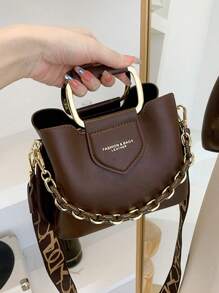 Bolso cruzado mini de moda para mujer, bolso de hombro con correa ancha y tendencia, elegante bolso de estilo cubo con sensación de calidad, incluye monedero