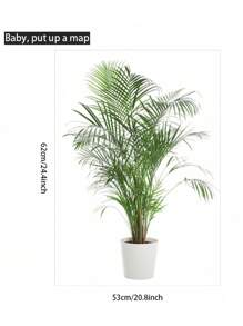 1pc Artificial Green Plant Wall Sticker, Potting Decoration For Living Room, Entrance, Home Adhesive Decorative Paper