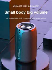 ZEALOT行動無線喇叭，防水喇叭IPX5，10W 迷你無線喇叭5.2，S32高達12小時播放時間，1800mAh電池，立體聲雙聲道，支援 麥克風/TF卡/USB/AUX, 適用於家庭/戶外, 兼容iOS和Andriod - 黑色 - 查看 3