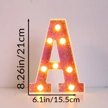 1 cái 16cm/21cm Kích thước 16cm/21cm Đèn chữ LED phát sáng hình sequin màu hồng, Đèn trang trí máy tính để bàn, Ánh sáng tiết lộ giới tính, Đèn bầu không khí đám cưới cầu hôn, Đèn ngủ bầu không khí, Đèn trang trí máy tính để bàn màu hồng lãng mạn, Đèn bầu không khí tiệc tùng, Quà tặng sinh nhật, Đèn đặt tên, Đèn cầu hôn, Đèn hướng dẫn, Chữ màu hồng được chiếu sáng Logo chữ nhấp nháy Đèn ngủ, Tiệc sinh nhật Quà tặng cô gái cưới tại nhà Thanh pin trang trí Giáng sinh, Chữ màu hồng - màu vàng - Xem 19