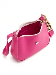 Gaby Show Women's Crescent Half Moon Shoulder Bag - 玫紅色 - 查看 4