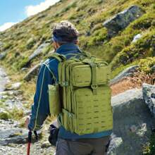 Wojskowy plecak taktyczny Molle Assault Pack Outdoor plecaki turystyczne 45L plecak kempingowy o dużej pojemności do wspinaczki wędkarskiej - Wojskowa Zieleń - Zobacz 2