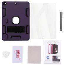IPad 9th Generation Case, IPad 8th Generation Case, IPad 7th Gen Case, IPad 10.2 2021/2020/2019 Case, 3 In 1 Heavy Duty Rugged Shockproof Protective Cover With Stand Pen Holder+ PC Screen Protector - Deep Purple+Black - View 3