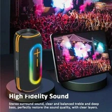 Bocina Bluetooth Portátil con Sonido Estéreo, 2400mAh, Alcance 10M, Alta Potencia 20W, Reproducción de 5.5 Horas, Cable USB Incluido -