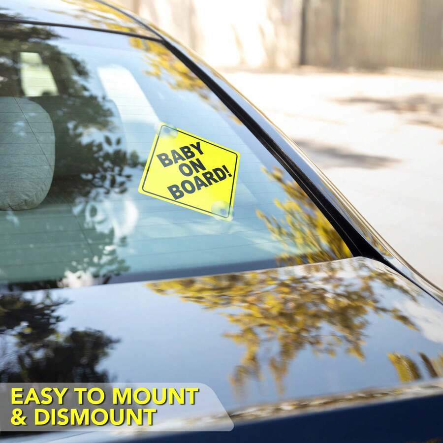 Baby On Board Signs With Suction Cups, Essential For Cars, Baby On Board Signs, Car Signs Baby On Board, Kids On Board Car Sign , Baby In Car Sticker, Baby On Board For Cars With Suction Cups - Multicolor - View 1