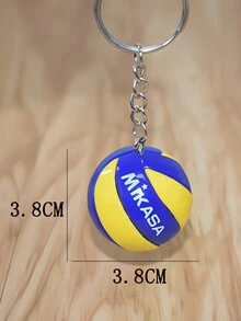 2入組創意排球鍵扣，可愛的小型運動球形鑰匙吊飾，包掛飾，男女禮物，適用於旅行、外出、商務旅行、上學攜帶，非常便利，是送禮的好選擇！ - 彩色 - 查看 10