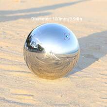 1pc, Garden Gazing Balls, Stainless Steel Mirror Polished Reflective Hollow Ball Decoration Spheres, Floating Pond Balls Seamless Gazing Globe, For Home Outdoor Holiday Decorations, Halloween Decorations 7.9inch Best Gifts Birthday Graduation