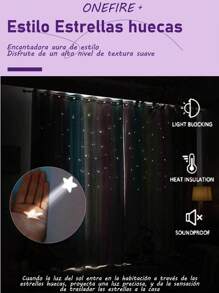 Juego de 2 piezas de cortina de encaje con colores empalmados y estrellas troqueladas. Exquisitas y con un excelente efecto de sombreado, son muy adecuadas para dormitorios y salas de estar, creando un ambiente romántico. Decoración romántica para Navidad y Año Nuevo,Solid Color Cortinas largas Con Opacidad Del 95% Y Privacidad Asegurada, 100% Microfibra Poliéster, oscurecimiento de la habitación, cortinas grises con ojales para sala de estar, recámara, ventana, exquisita y con un excelente efecto de sombreado Antifrío, Decoración,Insonorización, aislamiento térmico Artículos para Ventanas Cortinas, Muy adecuado para dormitorios y salas de estar, dormitorio, sala de estar, oscurecimiento a rayas,decoración del hogar, cortinas de ventana con ojales degradados,Antifrío, Cortinas Opacas de Estrellas para Salón, Decoración,Insonorización, aislamiento térmico Artículos para Ventanas / Cortina,creando un ambiente romántico - morado rosa - Ver 4