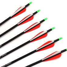 12X 28 Inch Carbon Arrows 7.8mm Spine 500 7.8mm Archery For Compound Recurve Bow - Red - View 9