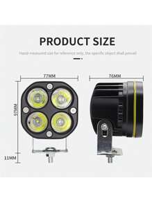 1 pieza Foco de trabajo LED cuadrado de 3 pulgadas 40W a prueba de agua 4 LED 6000K luz de trabajo blanca - Blanco - Ver 2