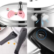 7L Olla de Presión Express de Aluminio 7 Litros de Ollas Sopa Carnes con 8 Sistemas de Antiadherente Vaporera Electrodoméstico de Cocina Compatible Estufa De Gas más para Cocina - Plateado - Ver 3