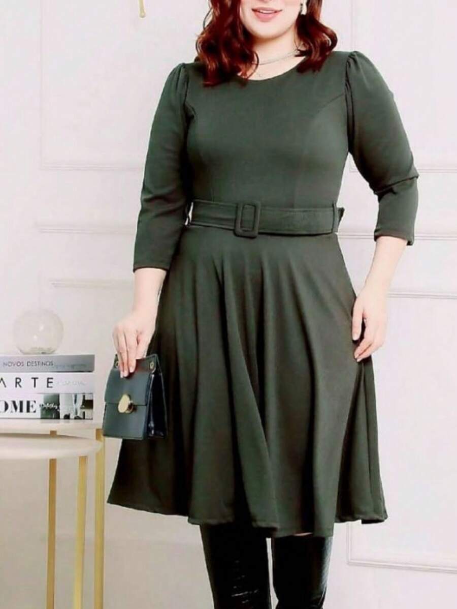 Plus Size Dresses - màu xanh lá - Xem 1