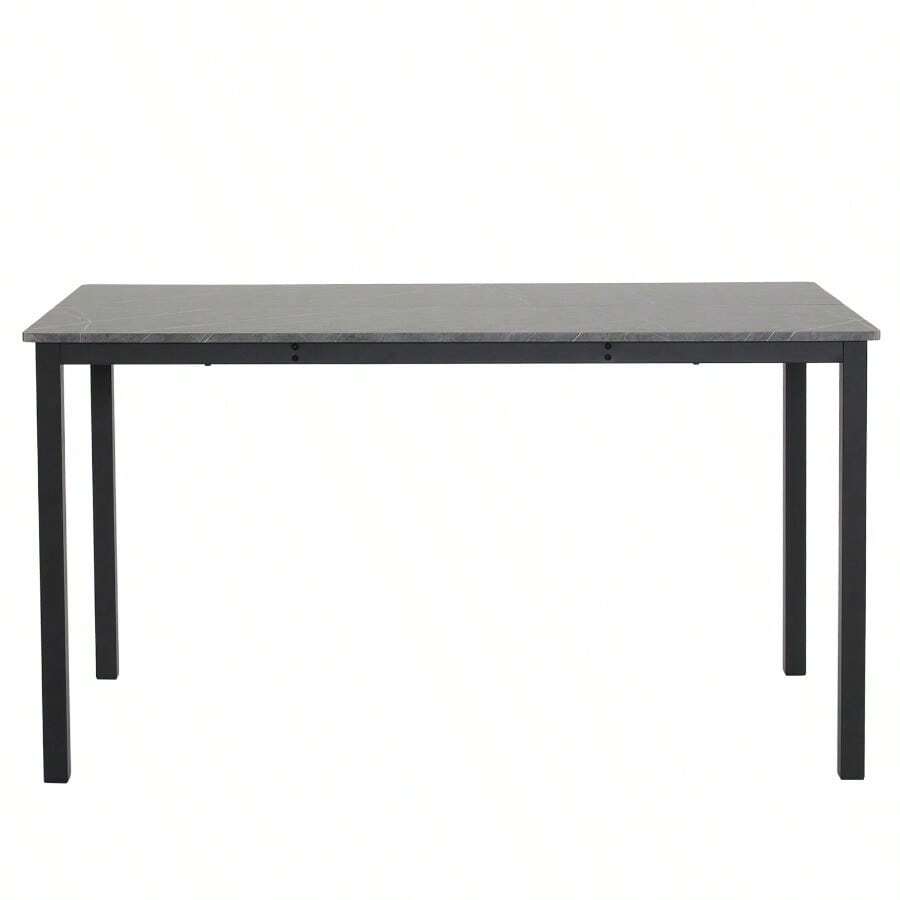 Disassemble Rectangular Dining Table With Straight Feet MDF Grey PVC