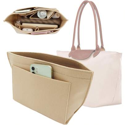 Inner Bag For  Bag, Portable Multi-Pocket Storage Bag, Solid Color Lining Bag, Perfect Storage Solution