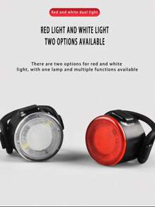 1pc  Bicycle Tail Light USB High Brightness Mountain Bike Front Light Set Night Riding Safety Warning Light Riding Equipment Accessories