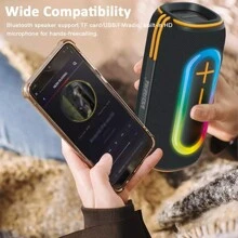 Bocina Bluetooth Portátil con Sonido Estéreo, 2400mAh, Alcance 10M, Alta Potencia 20W, Reproducción de 5.5 Horas, Cable USB Incluido -