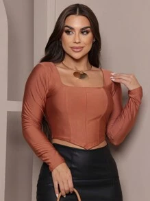 Women Tops - 巧克力棕 - 查看 1