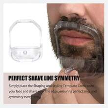 5PCS Goatee Beard Shaper Shaving Template Shaping & Edge-Up Tool For Goatee Trimming Lineup Grooming Tool For Men Self Cut Guide - Multicolor - View 3