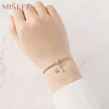 MISEFF MISEFF 1 Pc S925 Sterling Silver Charm Sports Dumbbell Kettle Bell Heart Pendant For Original Bracelet Necklace DIY Jewelry Making Fit For Girls Women Gifts Valentines