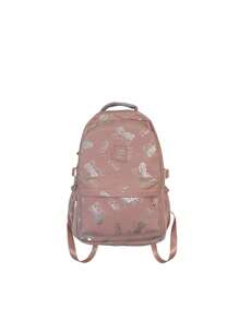 1pc Unisex Fashionable Nylon Zipper Closure Backpack With Fresh Print, Suitable For Daily Use - A - View 15