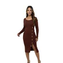 Women Sweater Dresses - 鏽棕色 - 查看 3