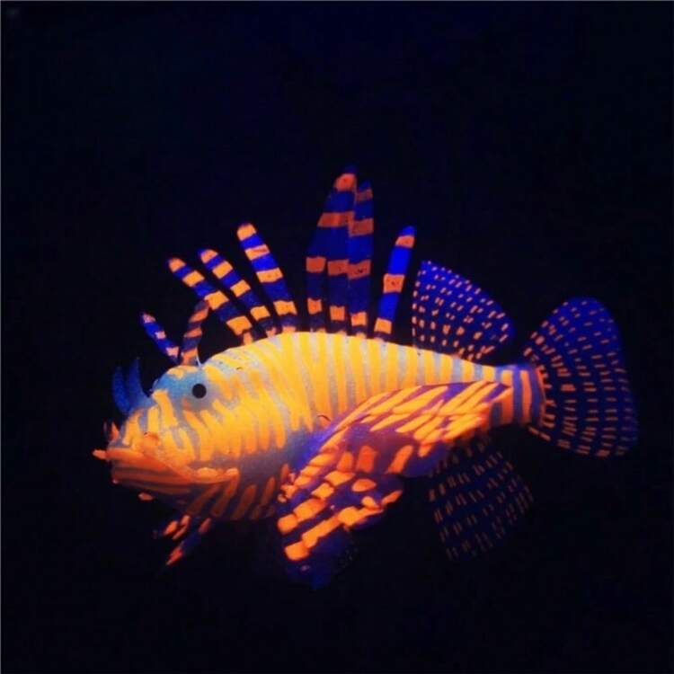 Aquarium Silicone Luminous Lionfish Simulation Fish Tank Landscape Luminescent Floating Suction In Dark Underwater Ornament - Multicolor - View 5