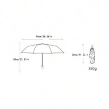 1pc Automatic Black & White Edge Sunshade & UV Protection Umbrella, For Women, Can Be Used In Both Sunny And Rainy Days When Travelling Boy Valentine Heart Valentine,Spring Summer Picks,Brides Maid Gifts,Room,Bedroom Decor,Beach,Travel,For Men,For Women,Vacation,Cute Stuff,Mother's Day Gift,Bedroom Decor,Garden,Kitchen Decor,Summer,Beach,Travel Essentials,Room Decor,Squishy,Graduation - Black and White - View 4