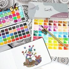 Conjunto De Pintura De Acuarela Sólida Concentrada De 100 Colores Con Embalaje De Caja De Hierro - Multicolor - Ver 6