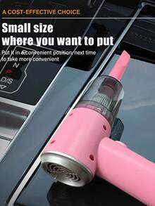 1pc Multifunctional High-Power Wireless Car Vacuum Cleaner, Portable Handheld 2-In-1 Cleaning Device, Best Gift For Women, Christmas/Birthday Gift, Suitable For Office, Home And Car - Pink - View 10