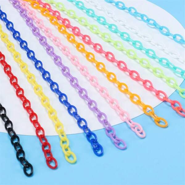 10pcs Colorful Acrylic Link Chain Keychains Plastic Chain Links For Necklace Bracelet Jewelry Making