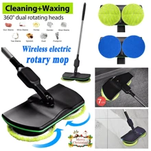Electric Floor Mop Cordless Mop Spinning Cleaner Floor Scrubber Machine - Black - View 1