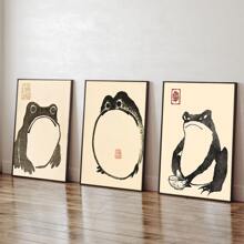 3 Cái/bộ Unframed Vintage Ếch Poster Phong Cách Nhật Bản Xấu xí Dễ Thương Cóc Dễ Thương Nghệ thuật treo tường Trang trí Hình Ếch Hình Con Ếch Matsumoto Hoji Cóc, Tác Phẩm Nghệ Thuật Cổ Điển Tranh Treo Tường Làm Quà Tặng, Phòng Khách Hiện Đại, Văn Phòng Nghiên Cứu Tranh Trang Trí Tường, Trang Trí Phòng Tối Giản, Trang Trí Nhà & Văn Phòng, Chống Thấm Nước - Đen và vàng - Xem 6