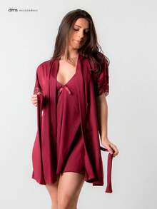 Women Robes - 紫紅色 - 查看 3