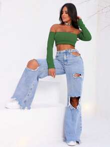 Women Blouses - xanh quân đội - Xem 2