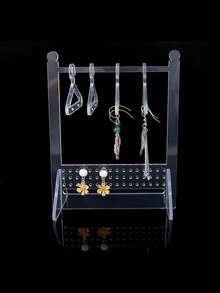 Soporte creativo para joyas de acrílico, organizador de colgador para ropa, aretes y collares, soporte colgante para clasificar accesorios - transparente - Ver 5