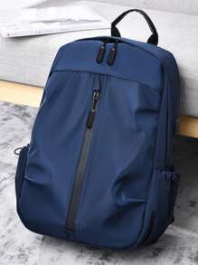 Travel Outdoor Oxford Backpack, Large Capacity Business Backpack, Heavy-Duty Laptop Backpack School Backpack Back To School Students Commute Book Bag School Bag School Supplies - Blue - View 2