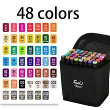 12 Color/24 Color/30 Color/48 Color Colorful Art Markers, Artist Adult Painting With Double Pointed Brushes, Sketching, Coloring, Highlighting, Illustration, Animation Design, Art Sketching, Painting Marker Set Professional Art Marker Set, With A Variety Of Bright Colors, Double Pointed, Fine And Extensive - Very Suitable For Illustrators, And Coloring - one-size - View 15