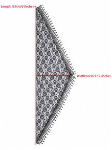 1pc Sun Protection Rose Flower Lace Hollow Out Solid Color Tassel Lady Bandana Scarf Headscarf Shawl Valentine's Day Valentines - Multicolor - View 6