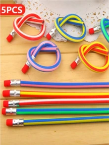 5/8/10pcs Flexible Bendable Indestructible Soft Lead Pencils, Cute Transformable Deformable Pencils, Children Educational Toys, For Kids Rewards - Multicolor - View 1