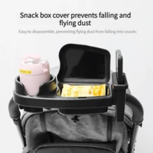 1pc Baby Stroller Food Tray, Cup Holder, Accessory For Children Pram - Black - View 6