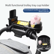 1pc Baby Stroller Food Tray, Cup Holder, Accessory For Children Pram - Black - View 3