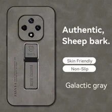 Eine Handyhülle aus weichem Schaffell-Leder Anti-Fingerabdruckschale, kompatibel für Apple/Samsung/Huawei/Xiaomi Handys. - Schwarz - Übersicht 4