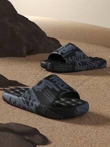 Soft Slippers Unisex Home Slippers Indoor & Outdoor Wear, Black/White, Sizes 48-49, Random Printed Designs